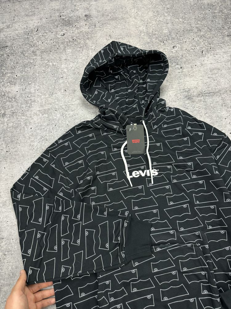 Повседневное монограмное худи свитшот Levi’s Relaxed Fit
