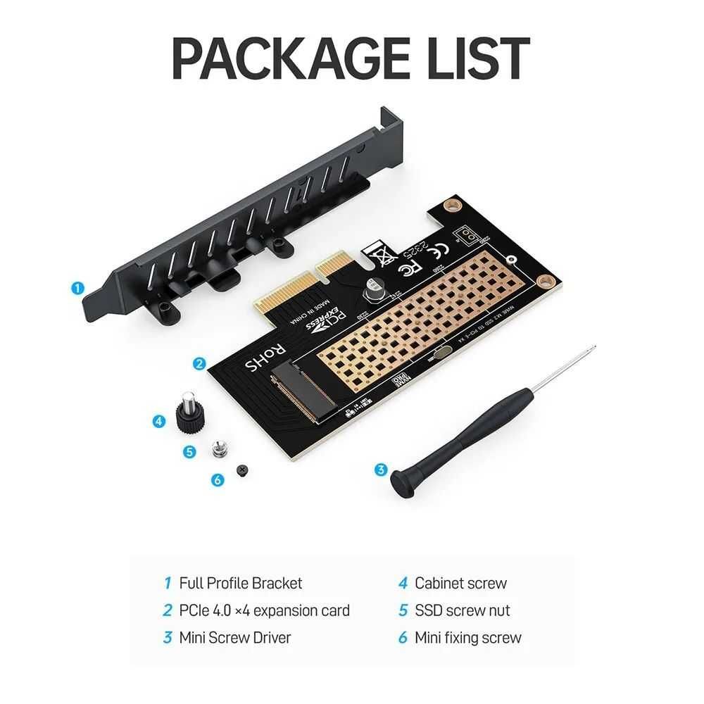 Адаптер розширення M.2 NVME to PCIe 4.0/3.0 x4 x1 SSD (Новий)