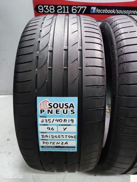 2 pneus semi novos 235-40r19 bridgestone - oferta dos portes