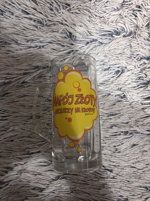 Kufel do piwa ,,złoty napój najlepszy na kłopoty,,