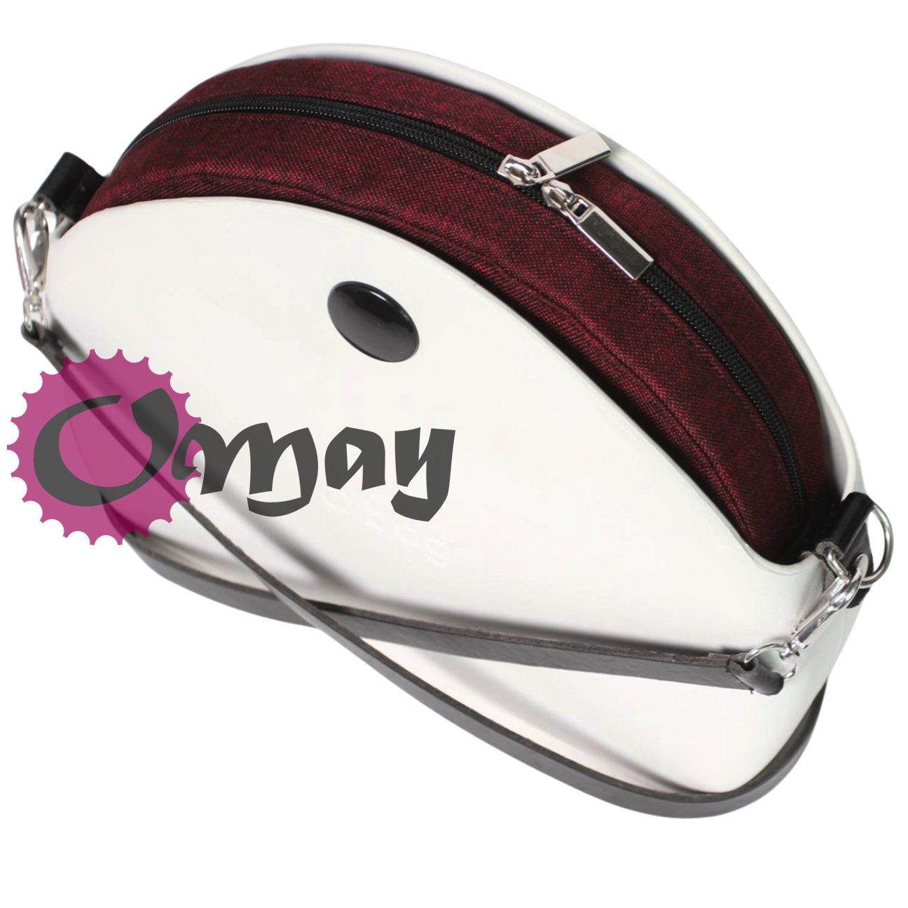 Czarny organizer do OBAG MOON LIGHT len bordowy 2 kieszenie wkład OMAY