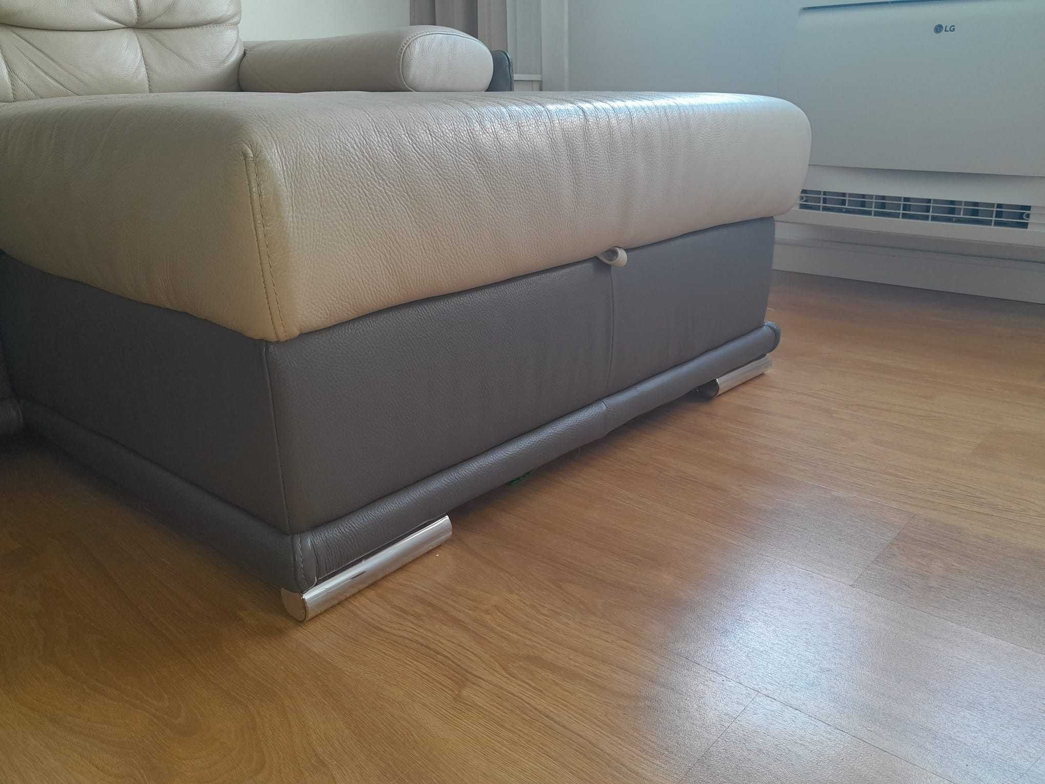 Sofa Moderno em pele com chaise long