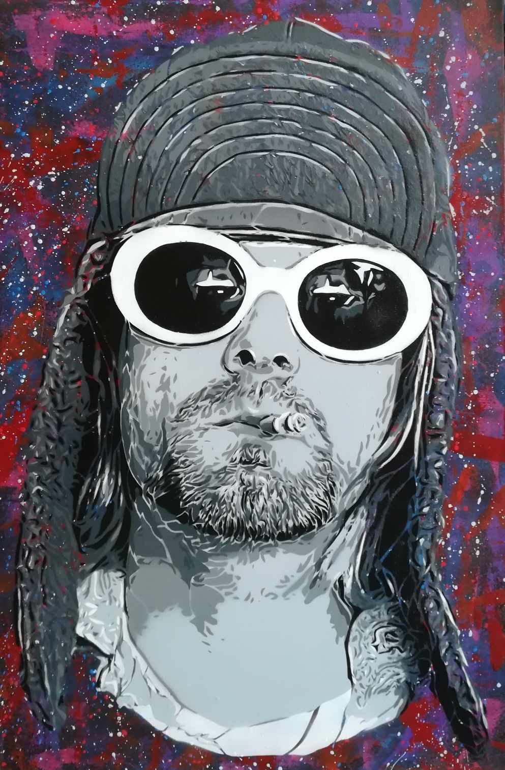 Kurt Cobain pintura original em tela