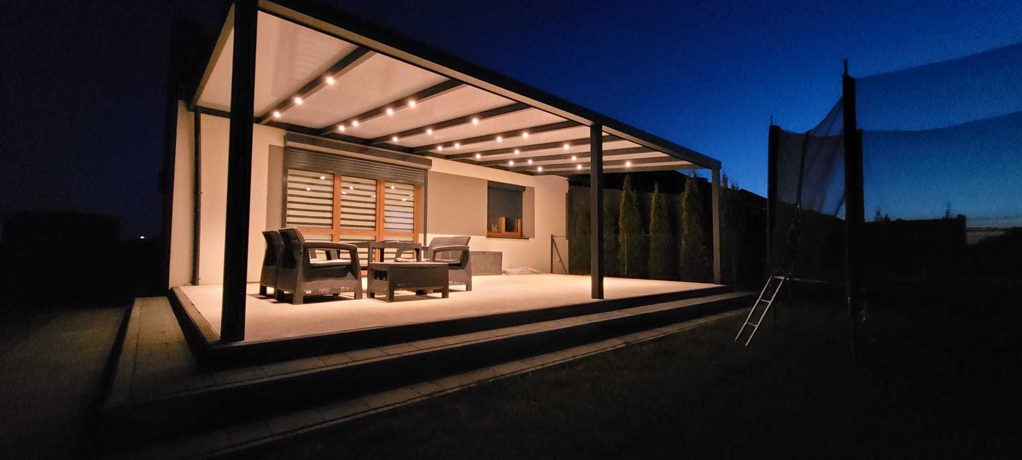 Zadaszenie tarasowe z aluminium / szkło przesuwne / darmowy projekt