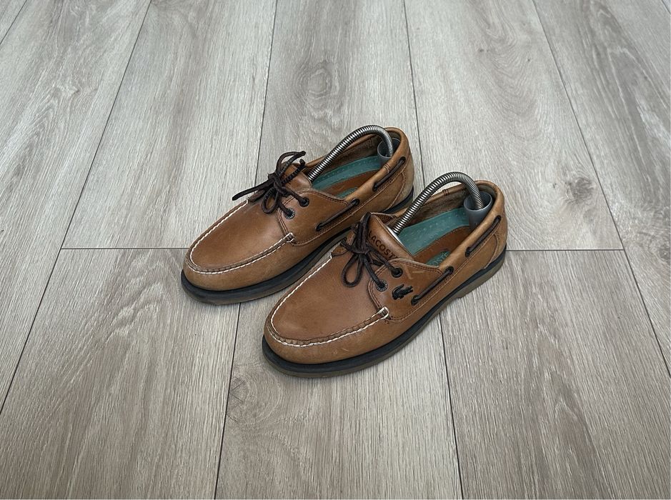 Шкіряні топсайдери Lacoste