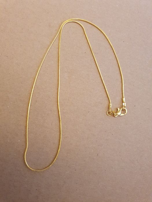 Łańcuszek Naszyjnik Żmijka Złoty Pozłacany