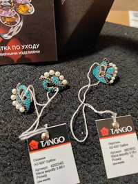 Прикраси: сережки, перстень срібло tango jewelry