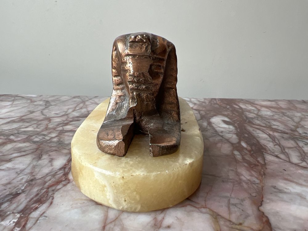 Egipski Sfinks mosiadz na marmurze oryginalny nie chinski Giza Egipt