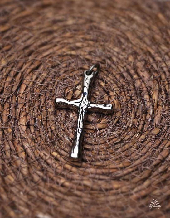 Męski Łańcuszek ze Stali Szlachetnej 316L Krzyżykiem Gotyckim Vintage