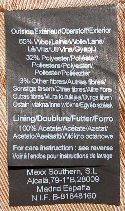Nowy płaszcz beżowy płaszczyk Mexx wełna 65% rozmiar 36/38 CZYTAJ OPIS