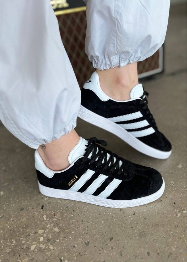 Кросівки Adidas Gazelle Black/White | адідас газелі