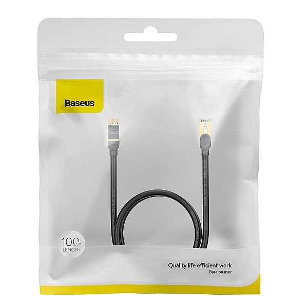 Baseus Speed Seven szybki kabel sieciowy RJ45/10Gbps 1m czarny (WKJS)