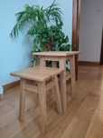 Taboret dębowy zestaw