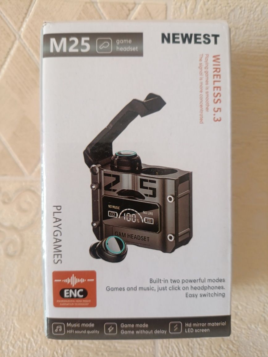 Игровые, беспроводные, сенсорные наушники - TWS M25 (Bluetooth 5.3)