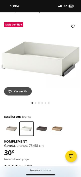 Gaveta komplement ikea 75x58