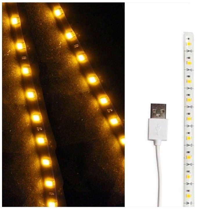 Світлодіодна стрічка USB - теплий білий - 30 см - 1шт- 80 люмен 3200К