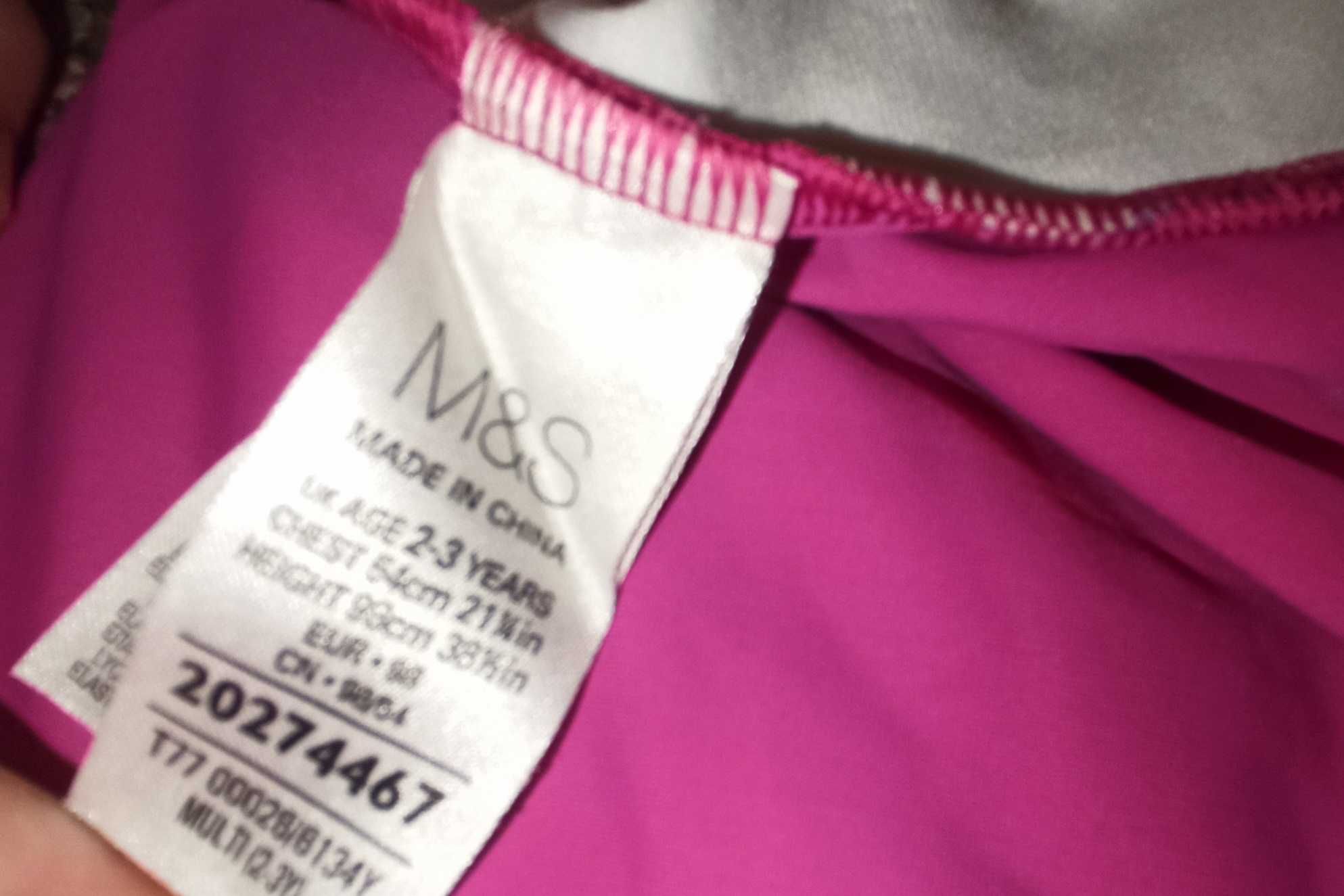 сдельный купальник marks&spencer на юную модницу 2 - 3 года