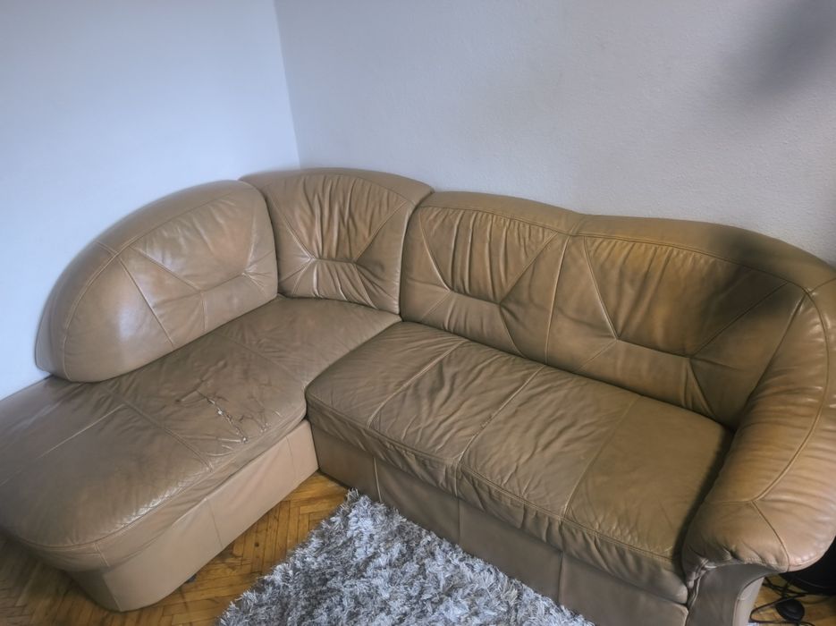 Skórzana kanapa narożna