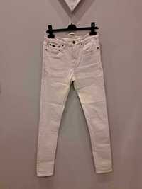 Spodnie jeans białe roz. 36, super skinny fit, wysoki stan, kieszenie