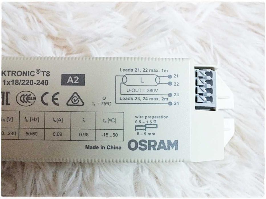 Statecznik elektroniczny OSRAM T8 1x18W do świetlówek w terrarium UVB