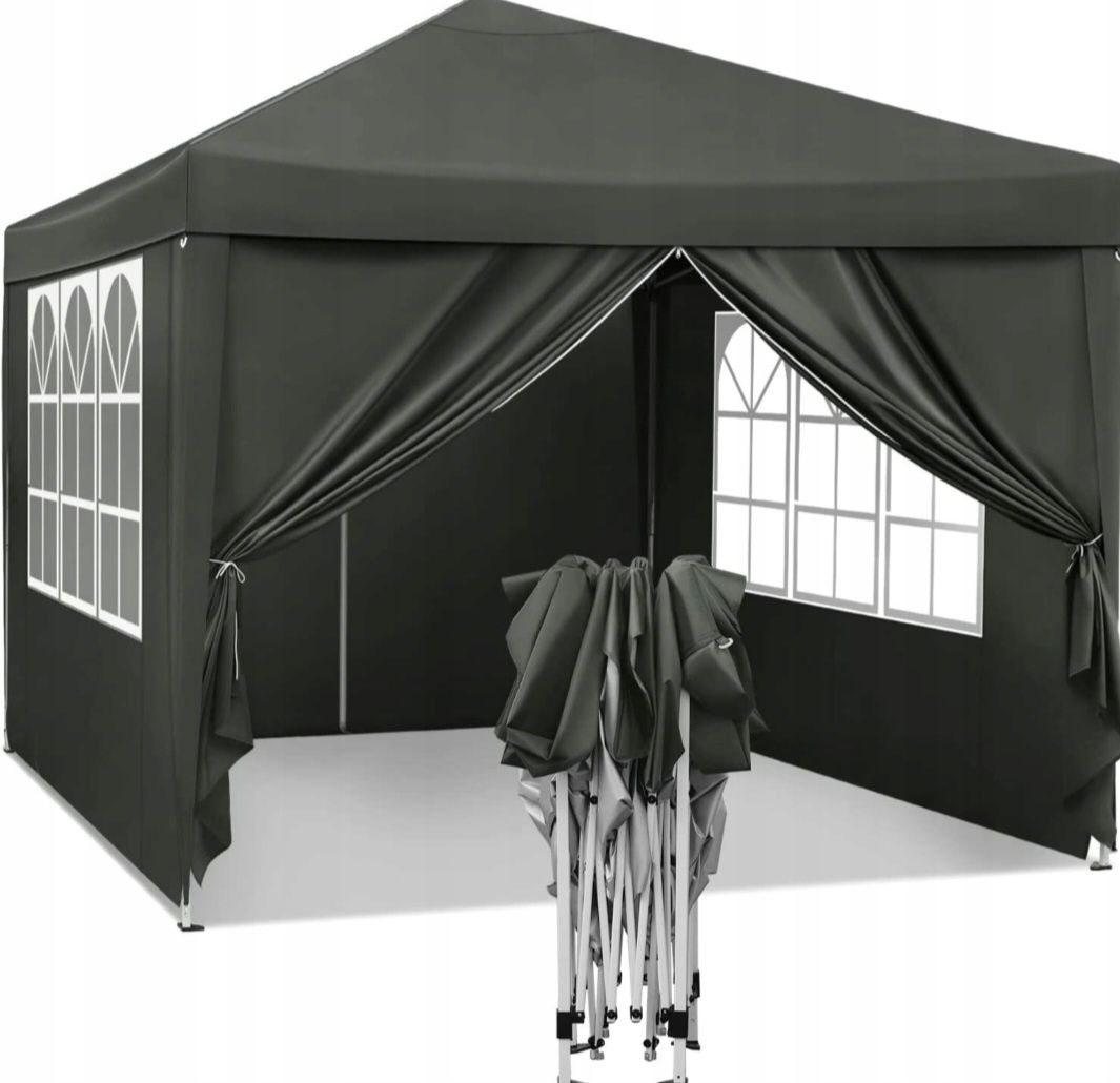 Pawilon Ogrodowy Namiot Handlowy Pop-Up UV50 Szary 3x3x2.5