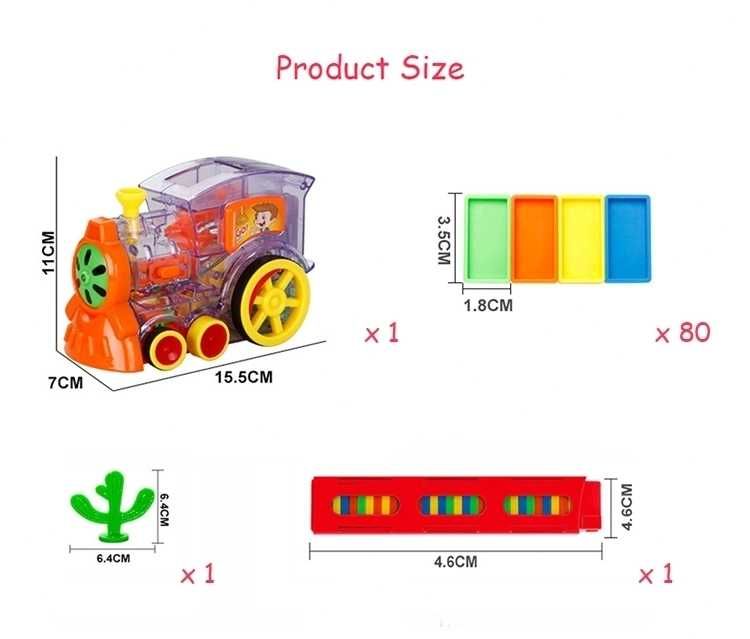 Lokomotywa domino kolejka układająca klocki NOWA