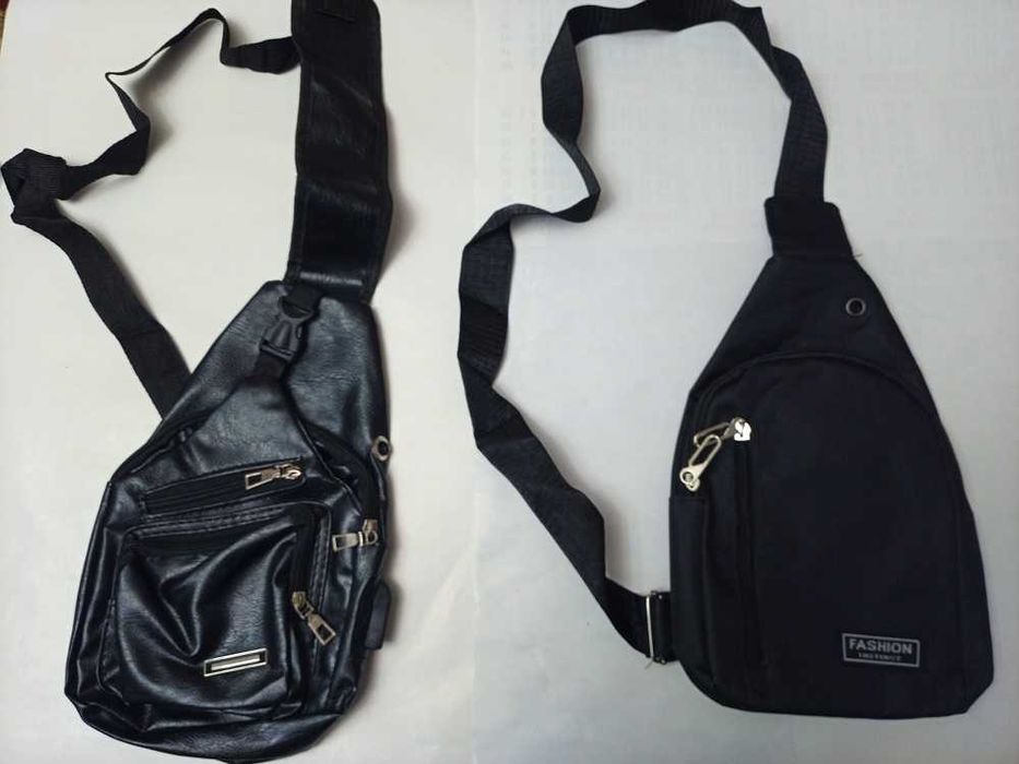 2 Нові сумки через плече чоловічі нагрудна слінг Крос-боді Black