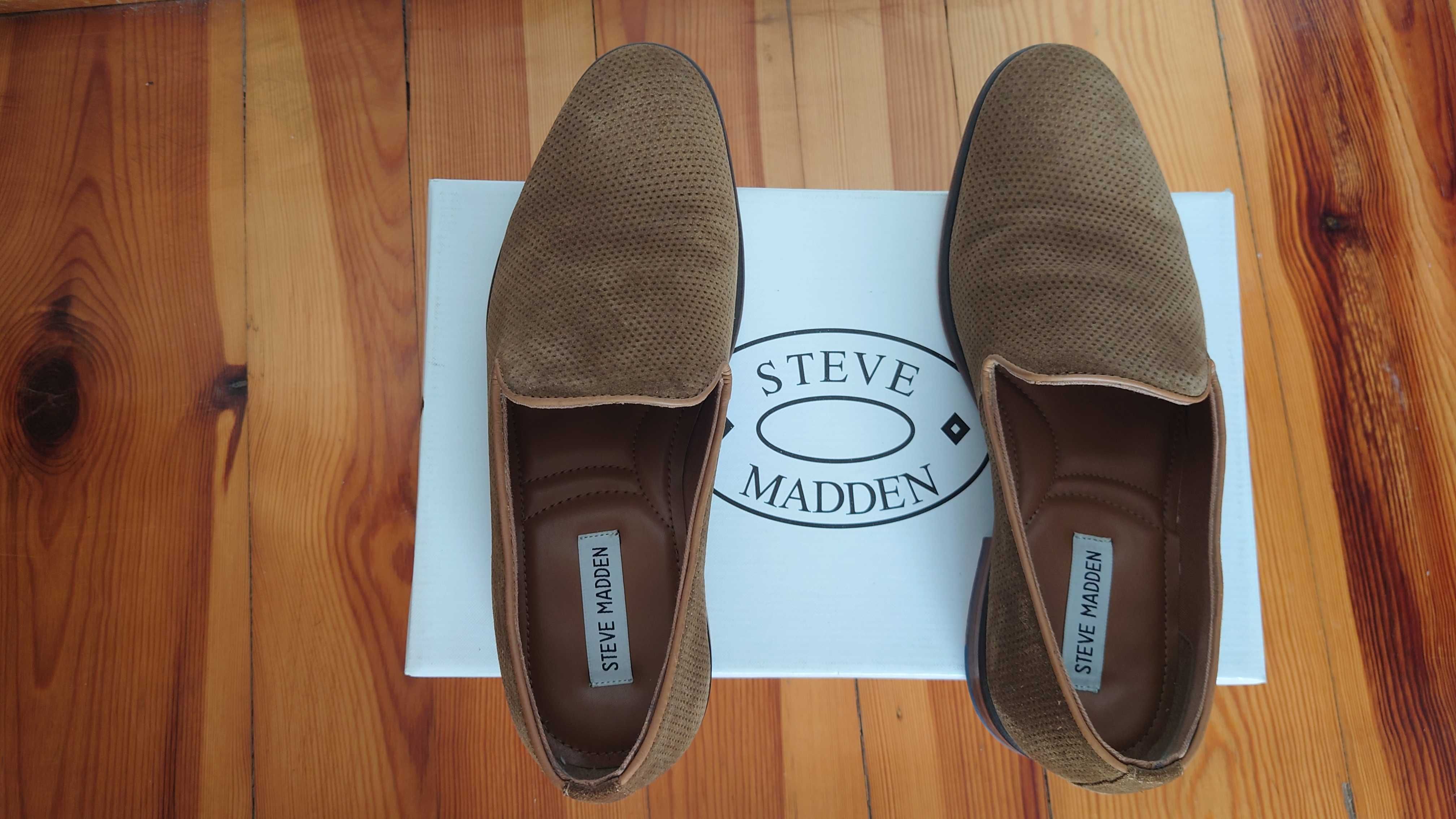Półbuty męskie mokasyny wsuwane Steve Madden r. 41 brązowe