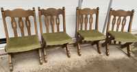 Dębowe krzesła - 4 sztuki komplet - drewniane porzadne krzesła