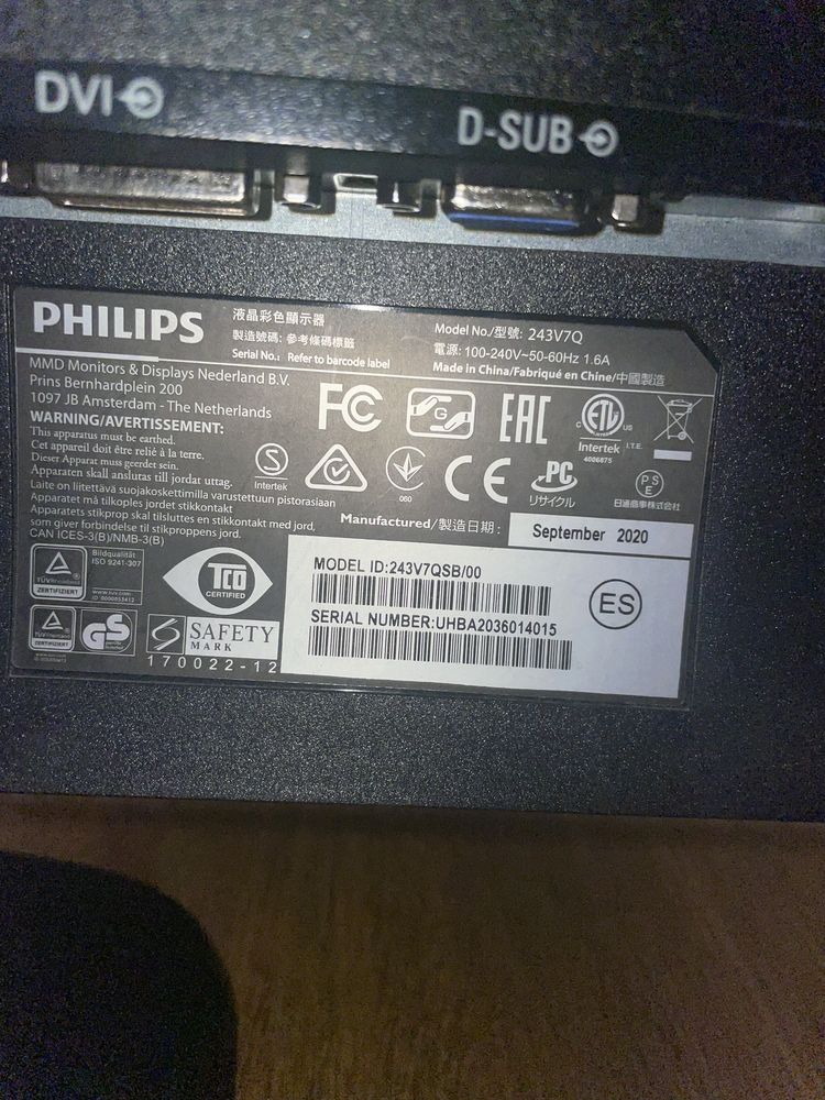 Monitor philips 60hz