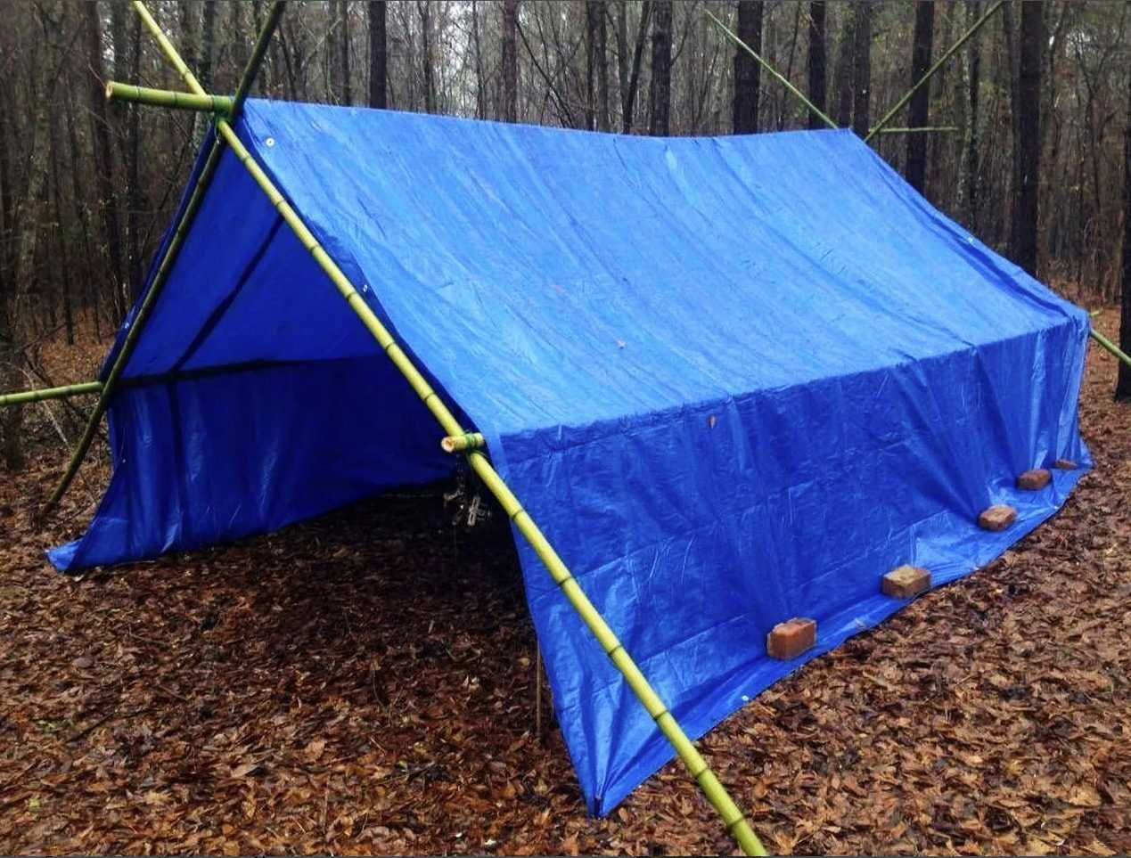 Тент камуфляж, зеленый, прозрачный, синий. Для туризма, палатки.
