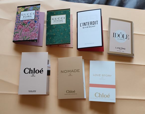 Gucci flora, memoire ,Givenchy l'interdit, Chloe, idole