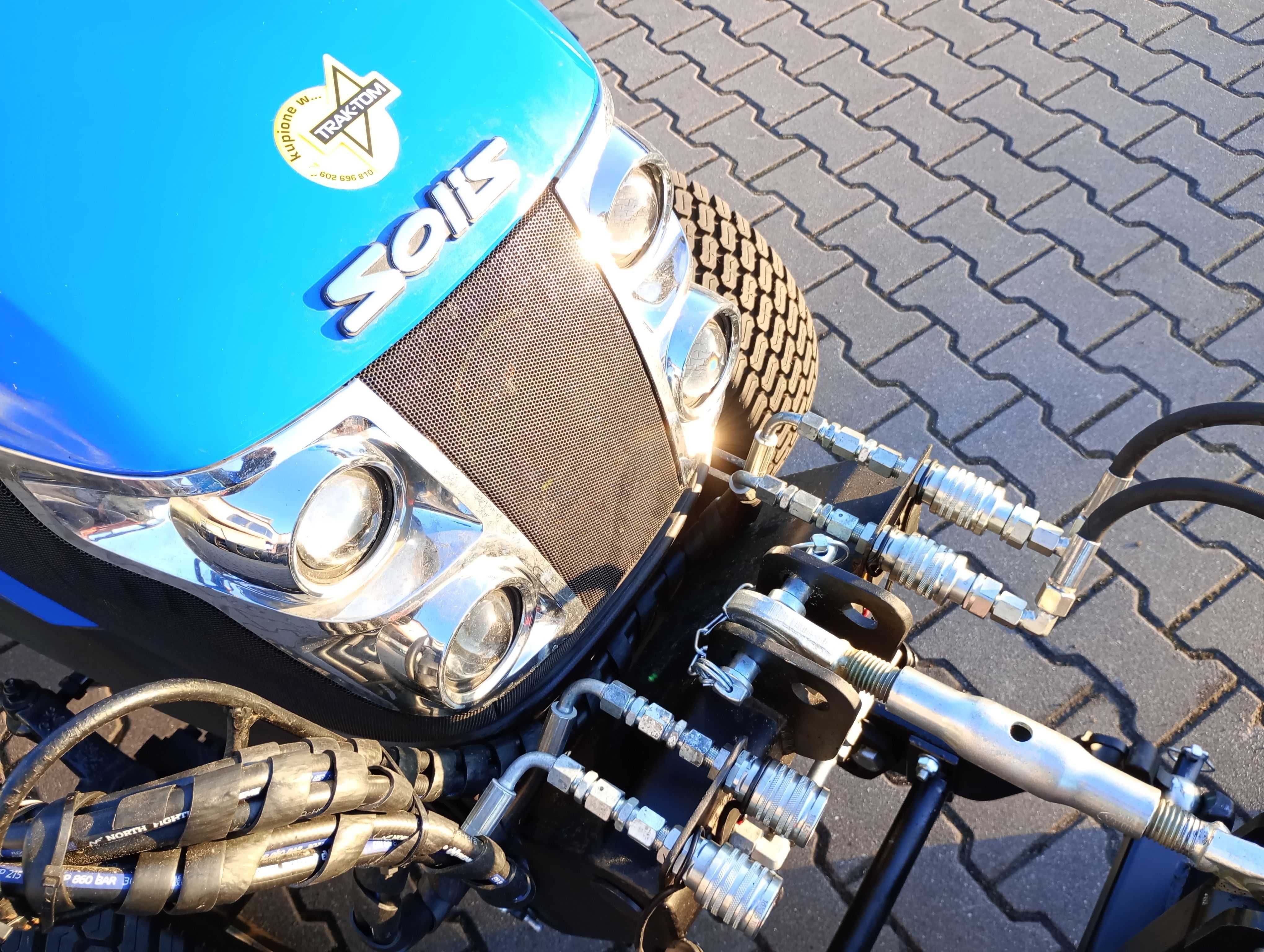 Traktor ciągnik Solis 26 HST Hydrostat 4x4 opony trawiaste zamiatarka