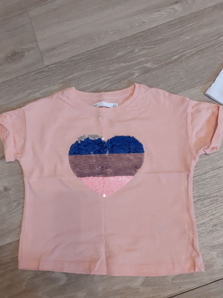 Koszulki bluzeczki dla dziewczynki Tu Marks&Spencer rozmiar 104 zestaw