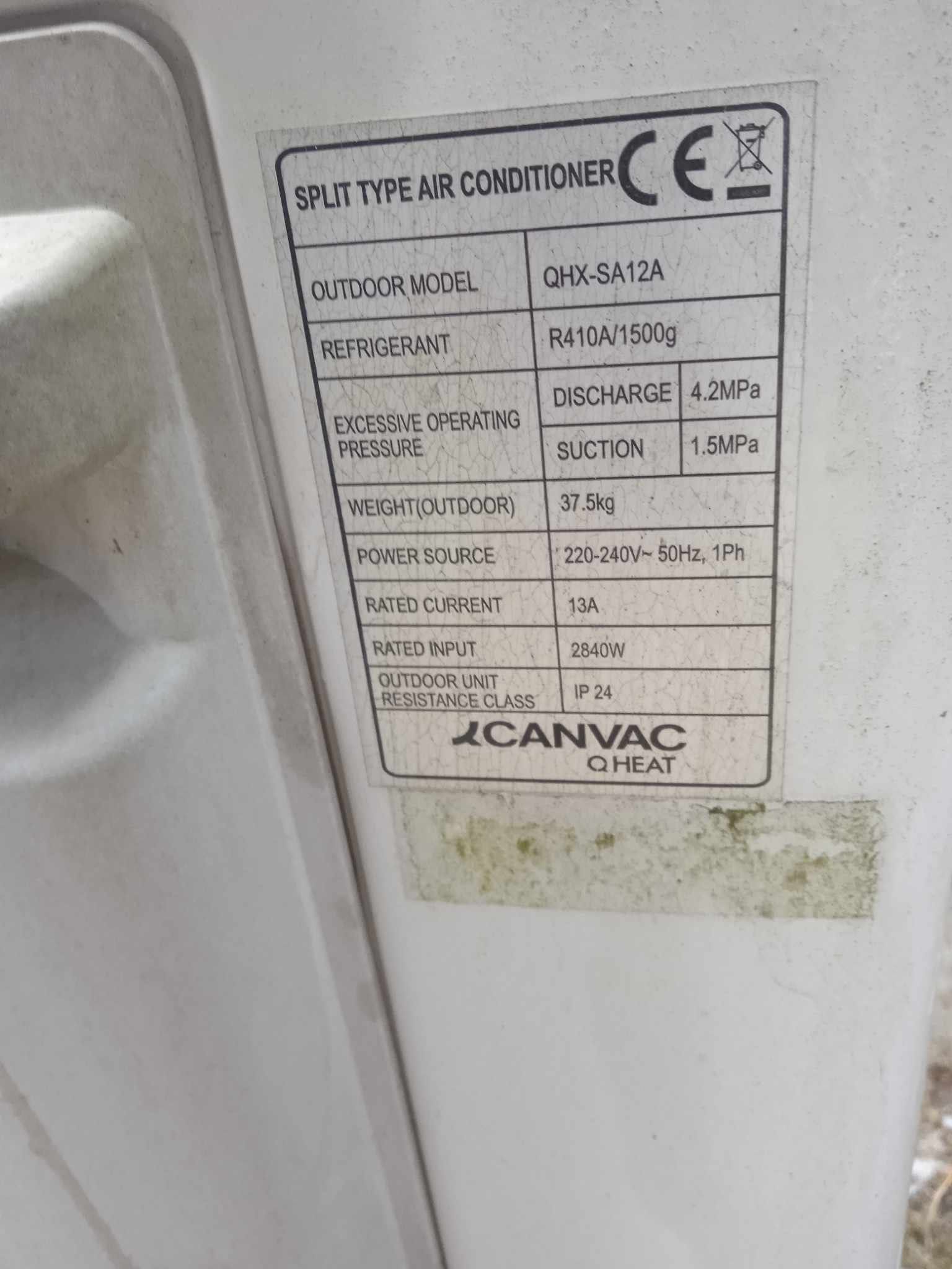 Canvac klimatyzator pompa ciepła części klimatyzacja QHX-SA12A