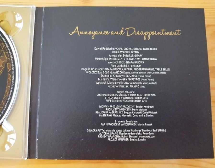 Dawid Podsiadło, Annoyance And Disappointment płyta CD z muzyką