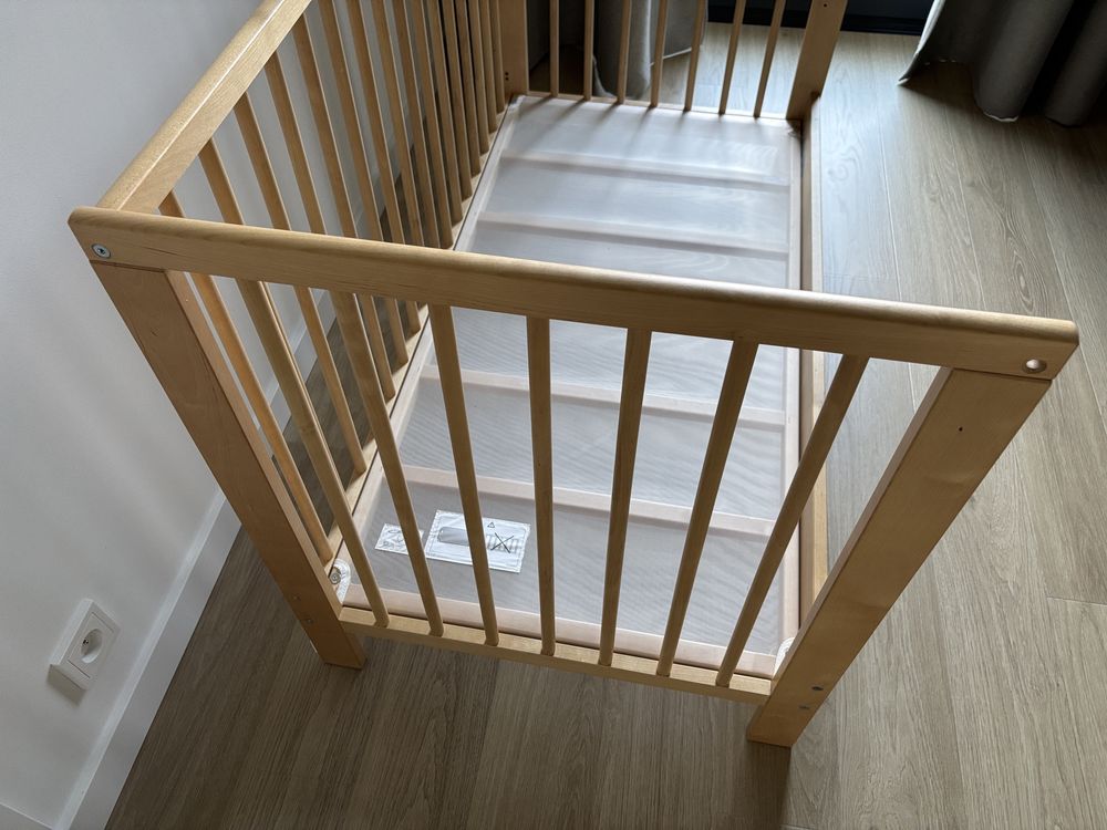 Łóżeczko Gulliver + materac Jattetrott 60x120 Ikea