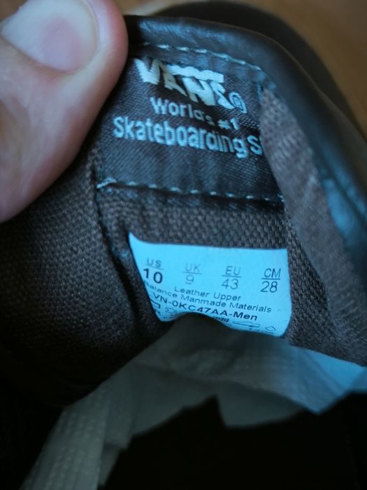 Vans trampki skate męskie skórzane ciemny brąz 43 półbuty