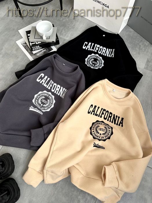 ‼️Жіноча кофта толстовка на флісі CALIFORNIA. Р.42-50