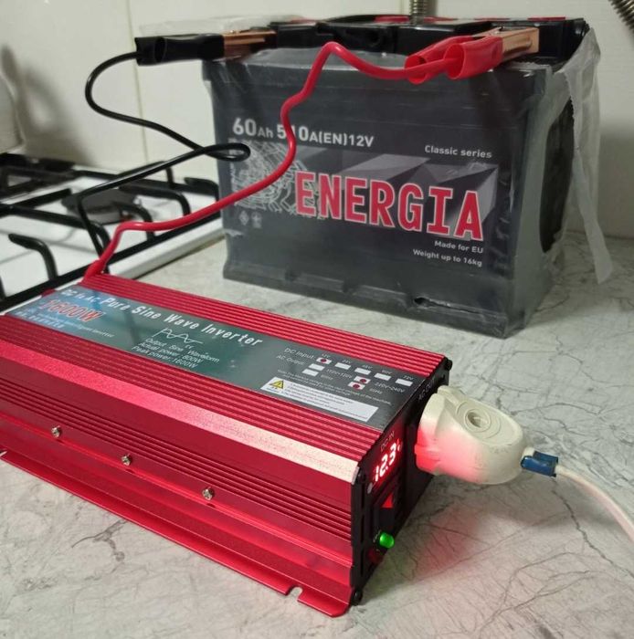 Інвертор 1600W чистий синус 12в. Для котла, холодильника, ноутбука