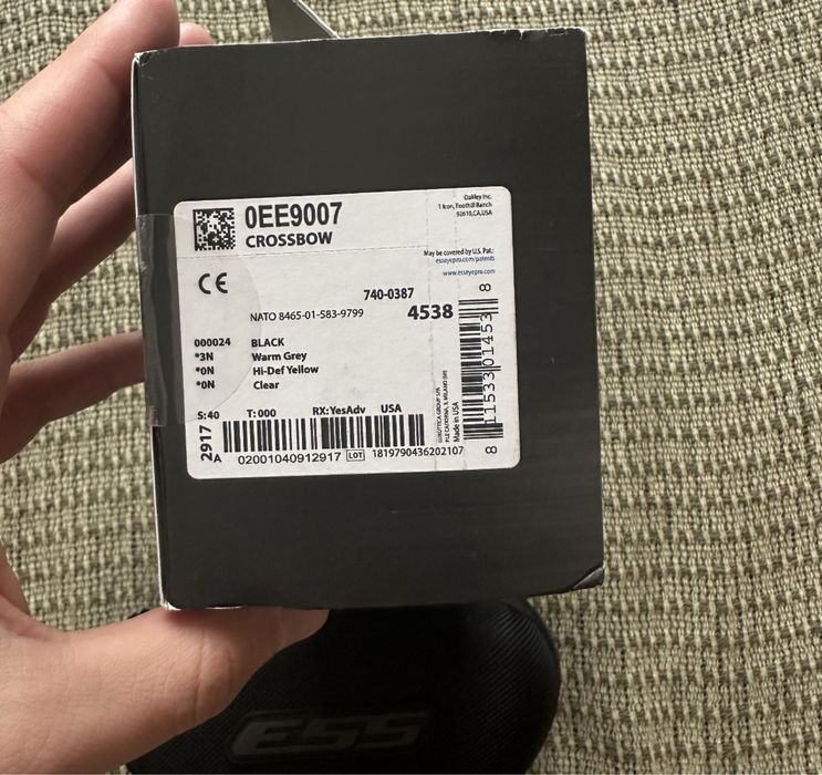 Захисні тактичні балістичні окуляри ESS Crossbow 3LS Чорний (Black)