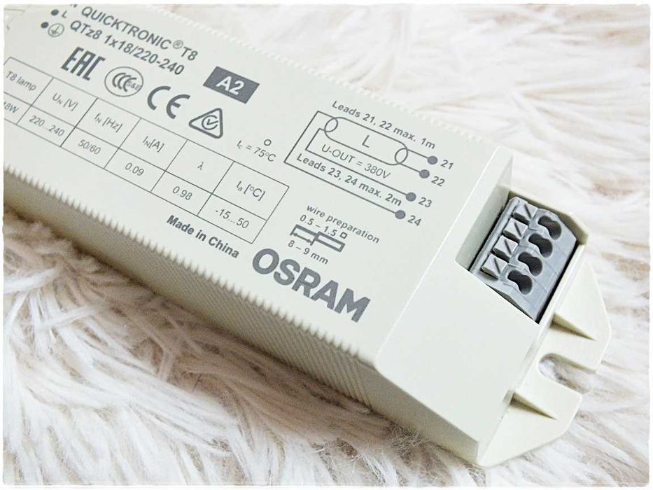 Statecznik elektroniczny OSRAM T8 1x18W do świetlówek w terrarium UVB