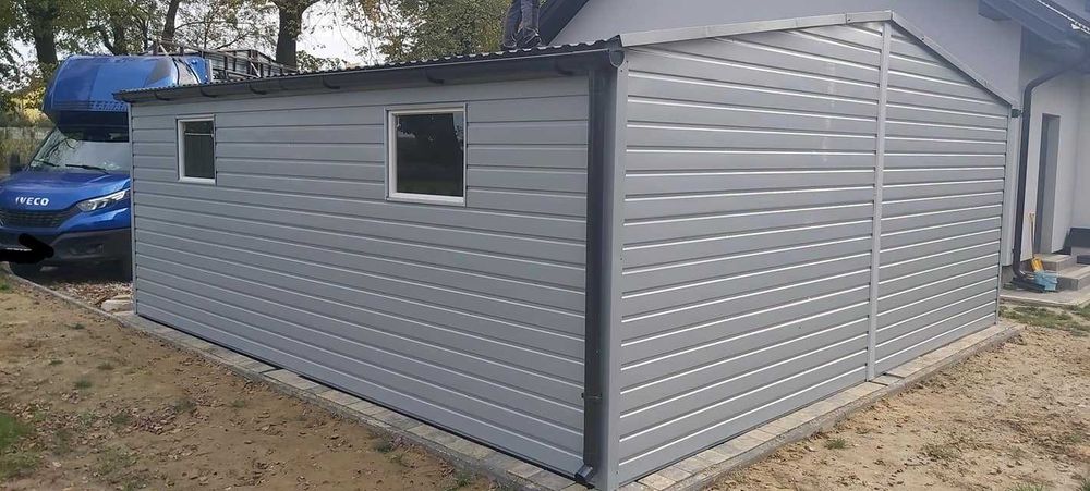 Garaż blaszany  6x6 | RAL | Dach dwuspadowy | Transport montaż gratis!