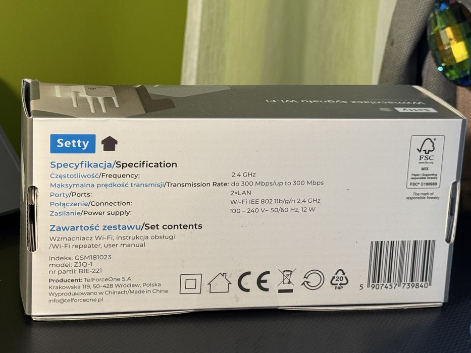 Wzmacniacz sygnału WiFi (repeater)