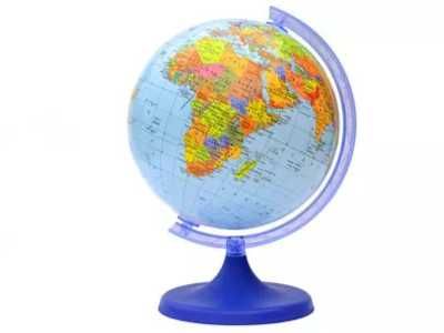 Globus polityczny w folii termokurczliwej 16 cm