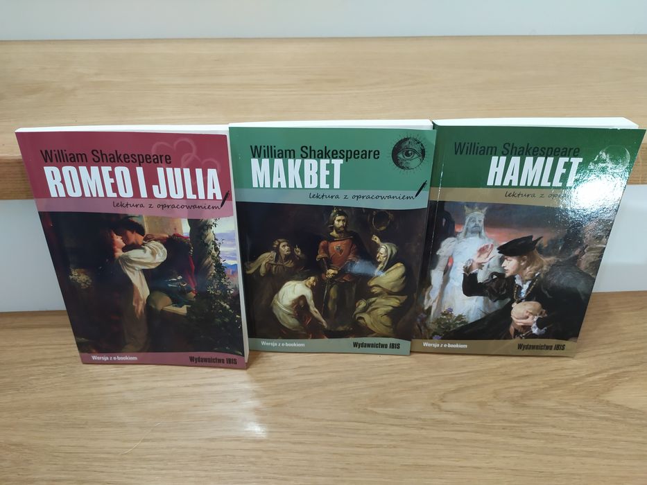 Zestaw 3 książek. William Shakespeare Hamlet Makbet Romeo i Julia