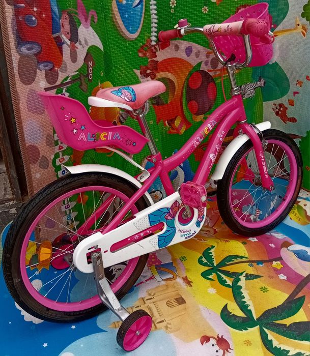 Продам детский велосипед Alicia  на 18дюймов+колесики.