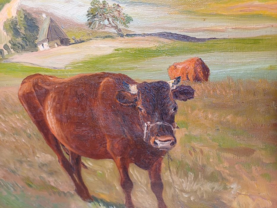 Stary obraz na płótnie Niels Peter Christiansen (1873- 1960)