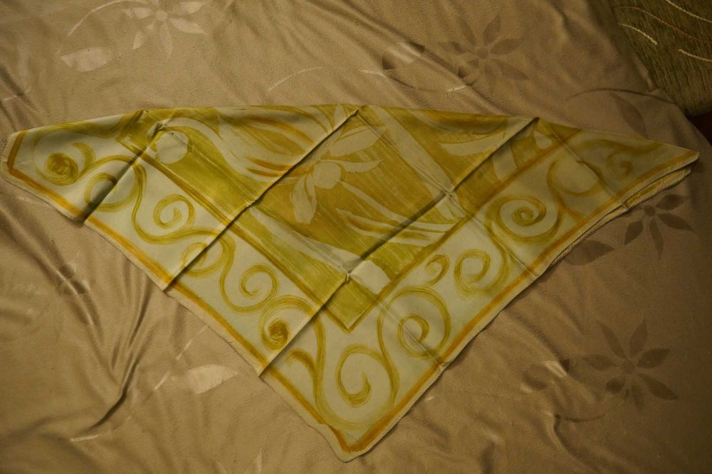 Szal szalik chusta chustka apaszka bandana opaska turban zielony kwiat