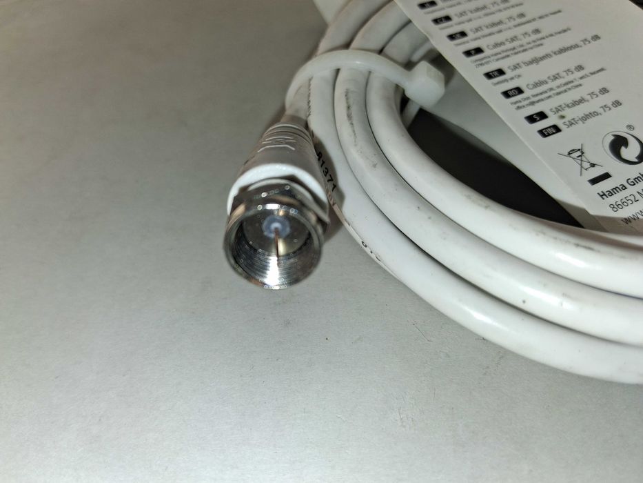 N126 Hama Kabel Antenowy SAT 75 dB 3 m z wtykami F-plug F-Stecker